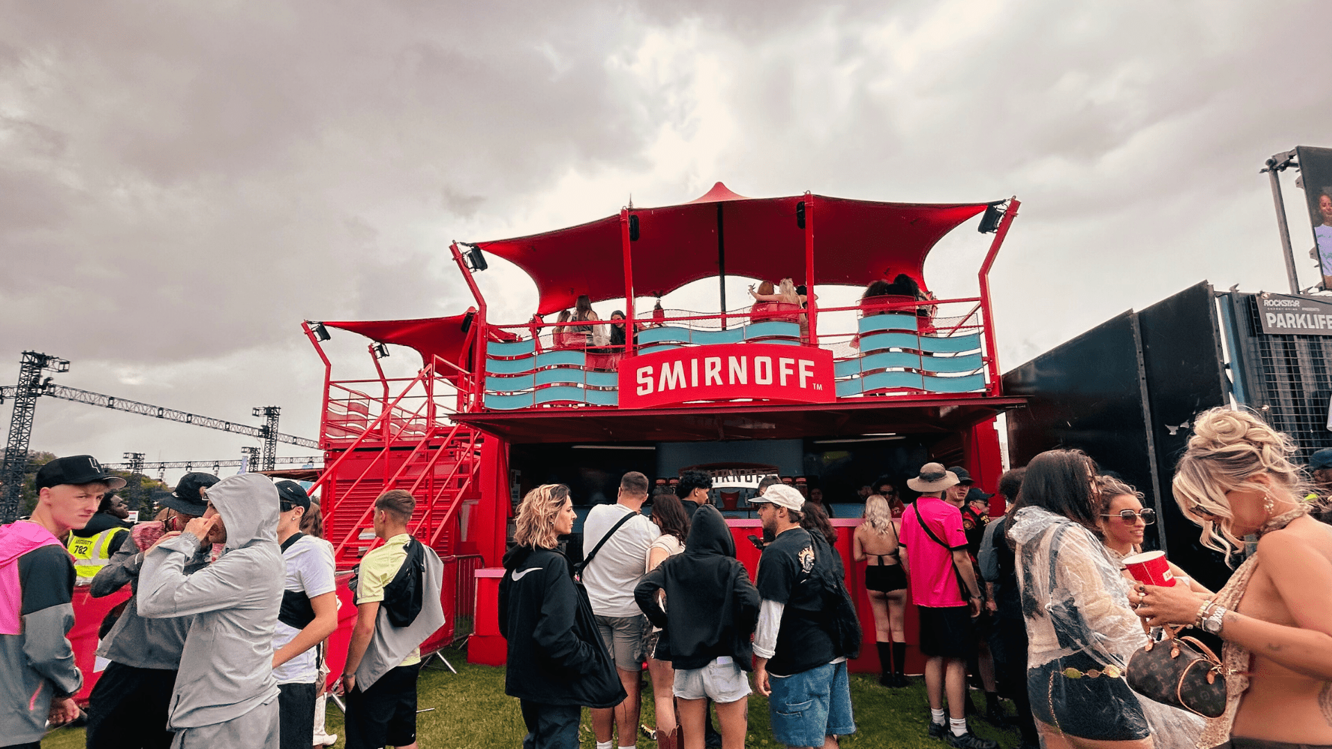 Smirnoff double container bar activation at Parklife Festival